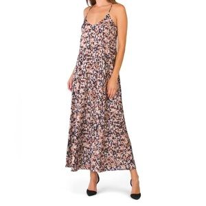 leopard spaghetti strap silky maxi dress